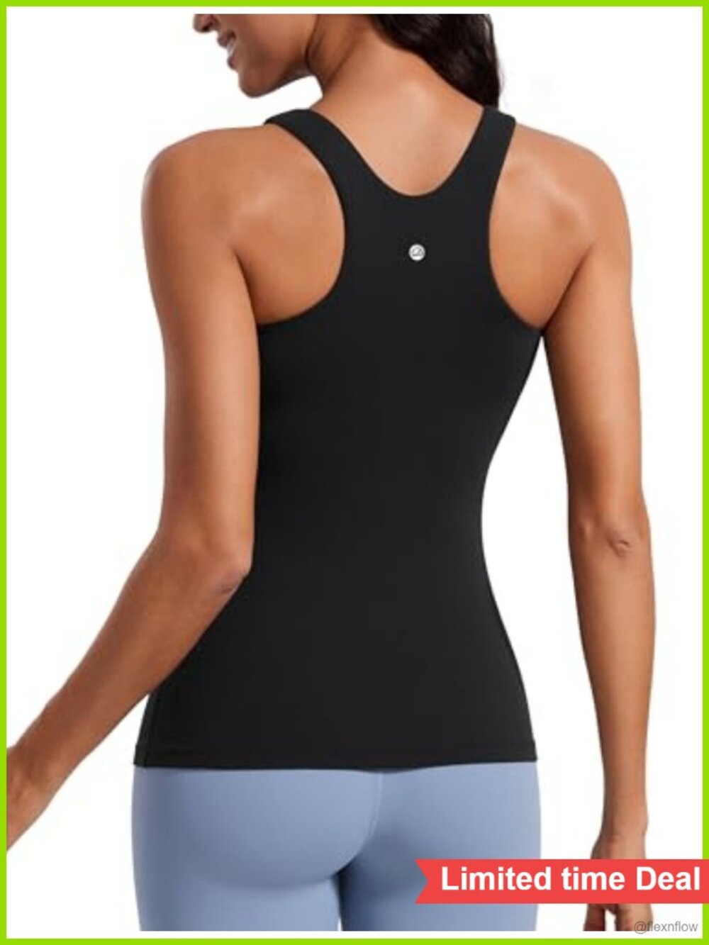 Butterluxe High Neck Tank Top with Built-In Bra, Racerback, Lightweight Stretch